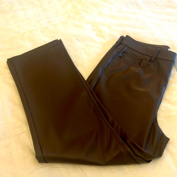 LOFT STRAIGHT LEG FAUX LEATHER PANT - Picture 1 of 5